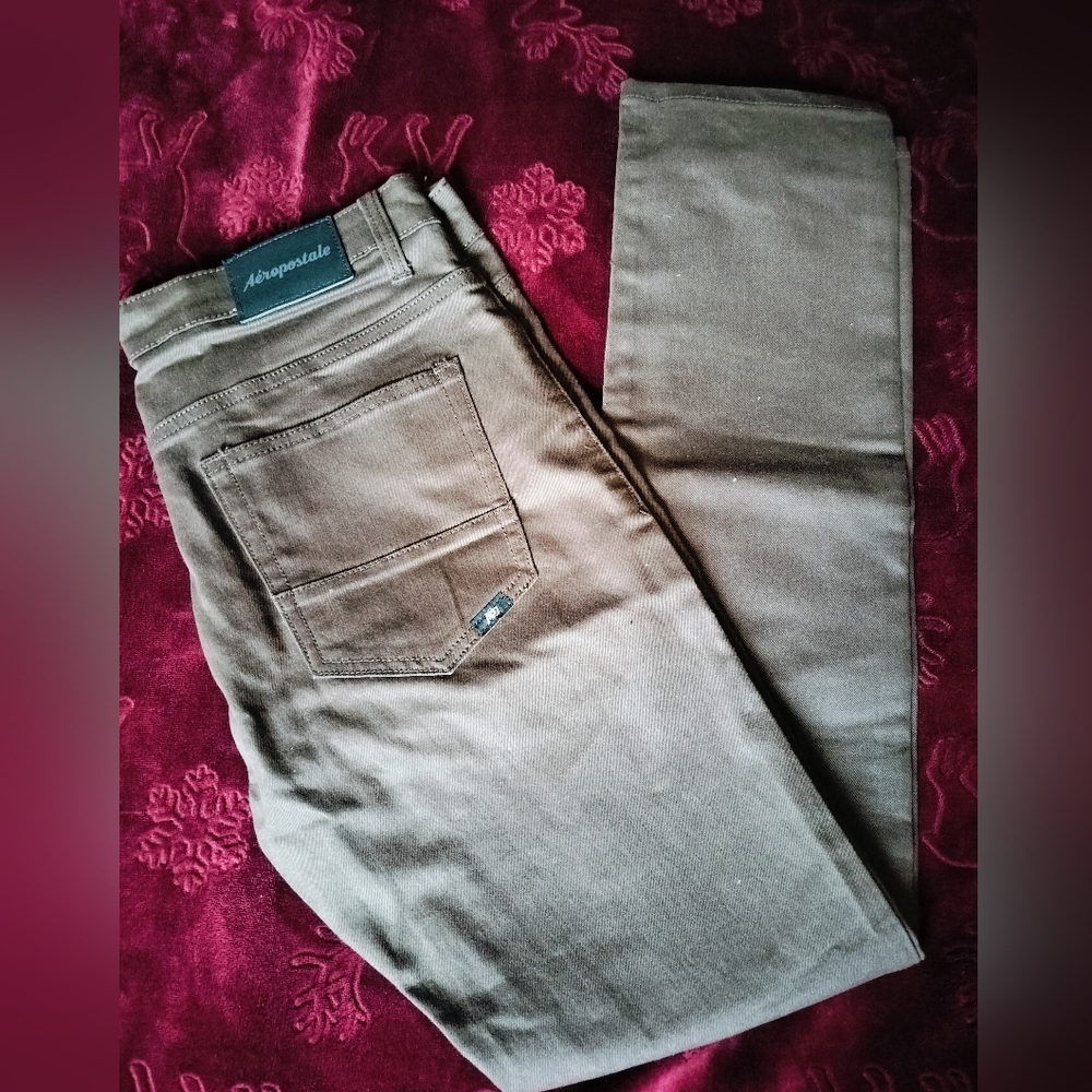 Aeropostale Men's Dark Brown Skinny Jeans